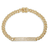 1.49ct 14k Yellow Gold Diamond Pave Chain Bracelet